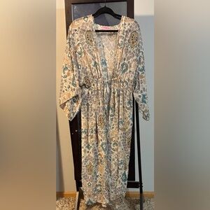 Patterned Long Sleeve Maxi Cardigan